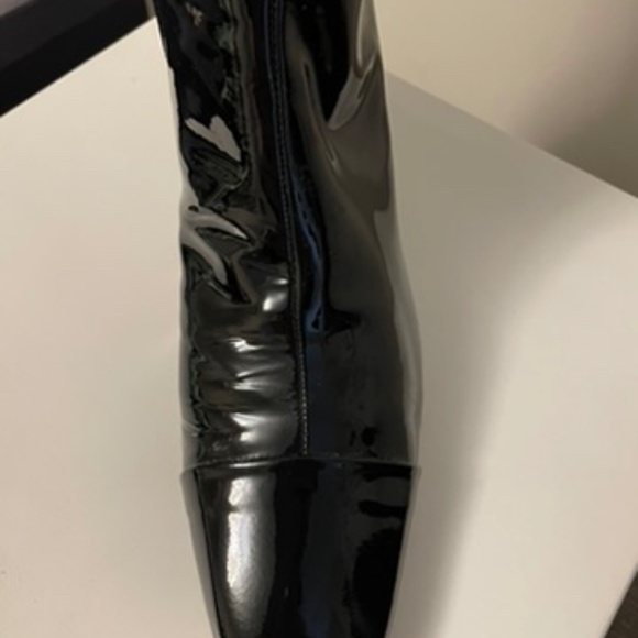 Ladies Black Patent Leather Ankle Boot - Picture 6 of 6